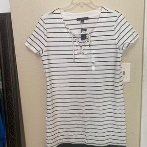 Tommy Hilfiger Navy and White Striped Dress